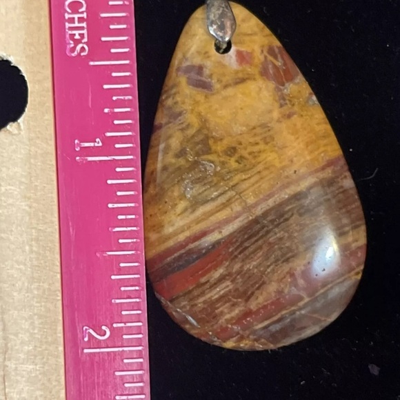 Set Of 4 Stone Pendants Jasper Labradorite Mookaite Lace Agat jewelry - Picture 6 of 7